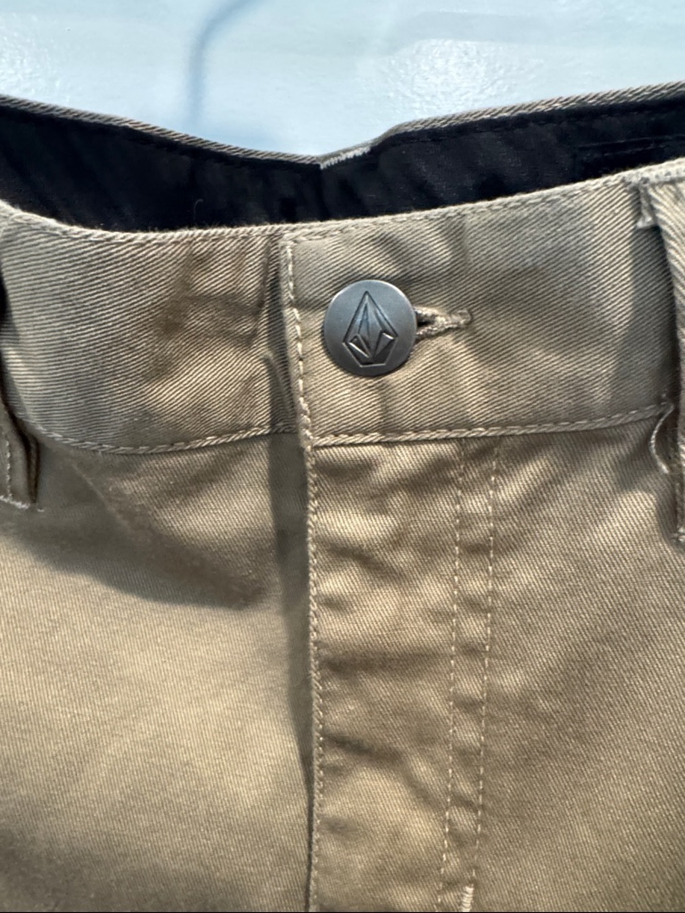 Volcom Men's Flat Front Shorts in Khaki Brown - Picture 3 of 9